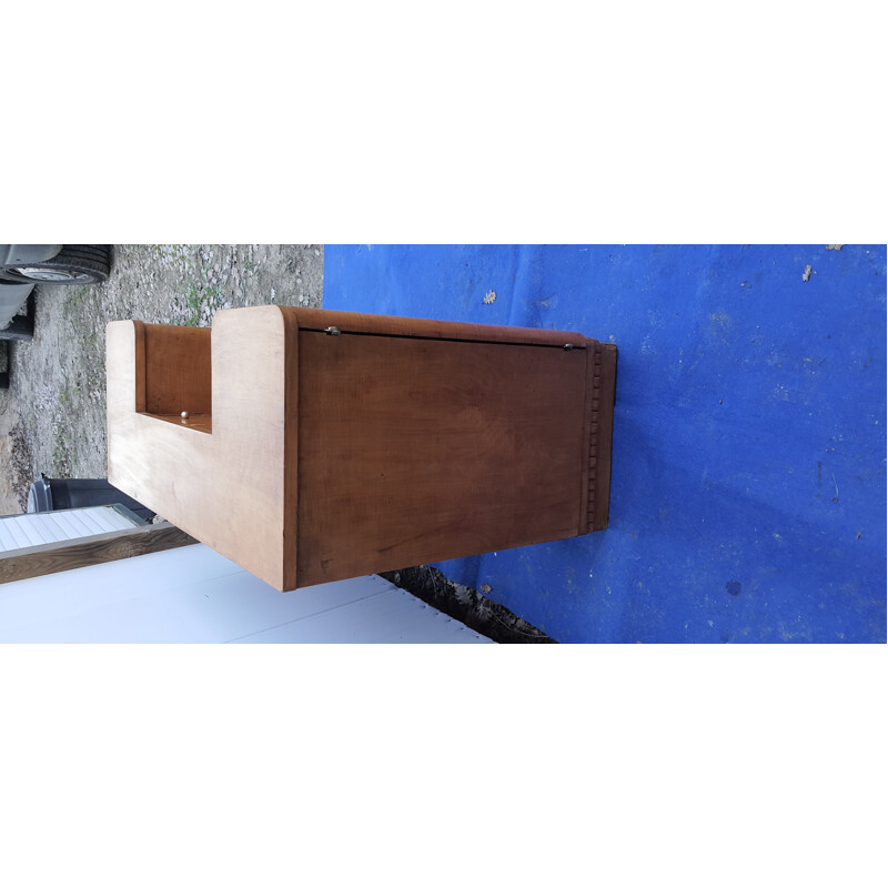 Vintage cherry wood Art Deco highboard