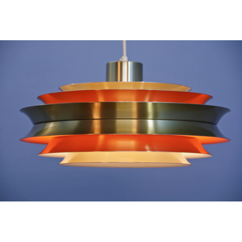 Swedish cintage pendant lamp in brass by Carl Thore for Granhaga, 1960s