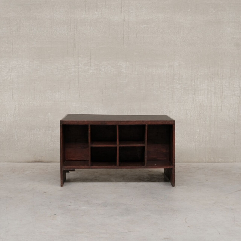 Vintage teak pigeonhole desk by Pierre Jeanneret for Chandigarh, 1960