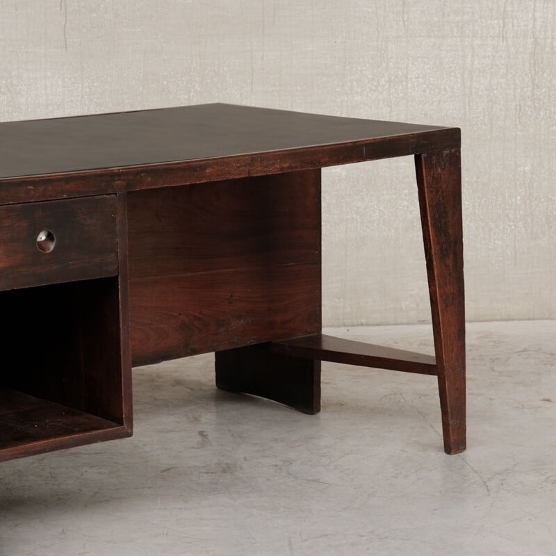 Vintage teak pigeonhole desk by Pierre Jeanneret for Chandigarh, 1960