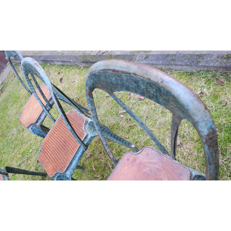 Conjunto de 6 cadeiras de bistrô vintage garden de Joseph Mathieu para Multipl's
