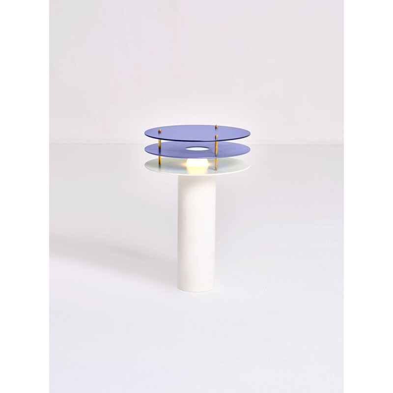 Pareja de lámparas de mesa contemporáneas de acero "Variation" de Axel Chay, Francia
