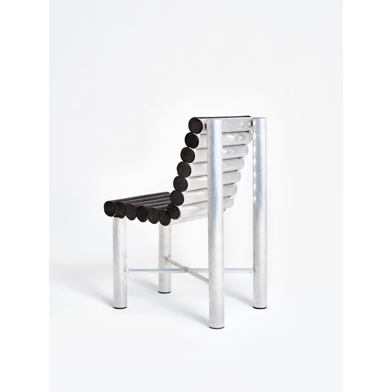 Contemporary vintage chair "Piscine" in aluminum by Axel Chay, France