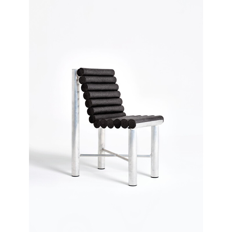 Contemporary vintage chair "Piscine" in aluminum by Axel Chay, France