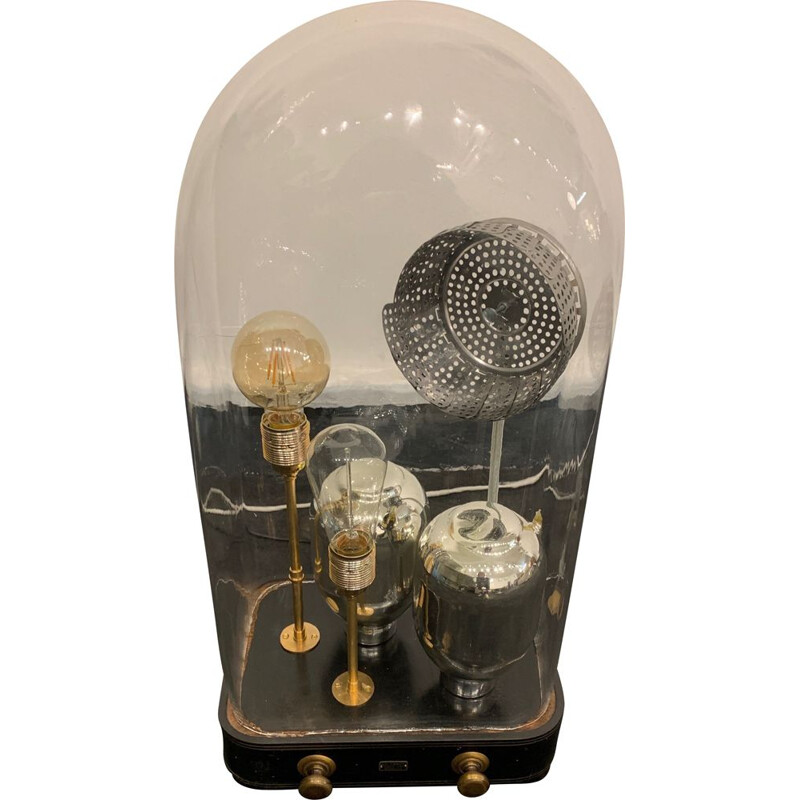 Vintage Dome Lampe aus Glas