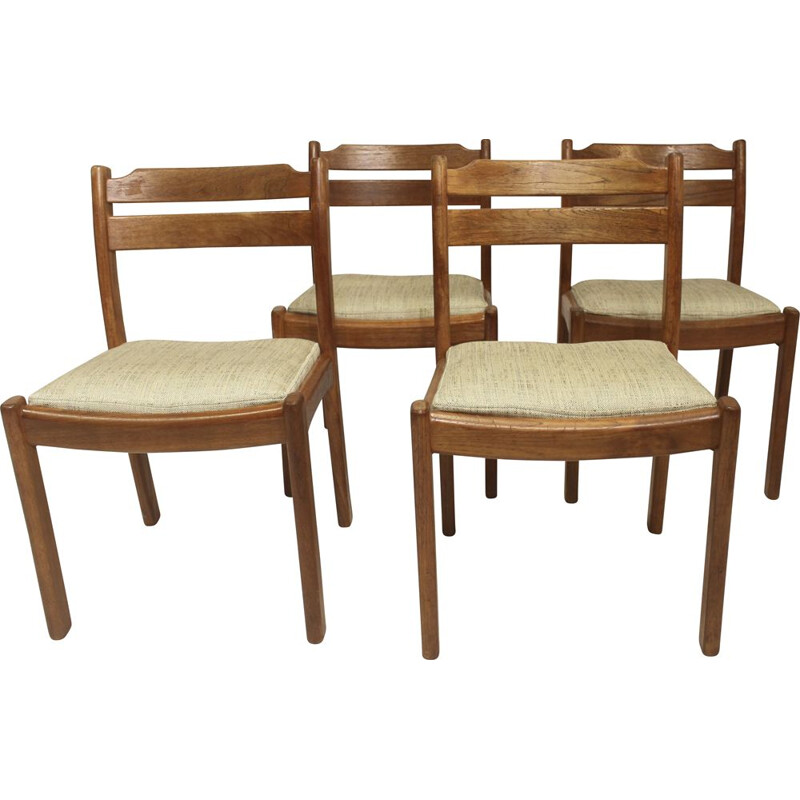 Set of 4 vintage teak chairs by Dyrlund, 1960