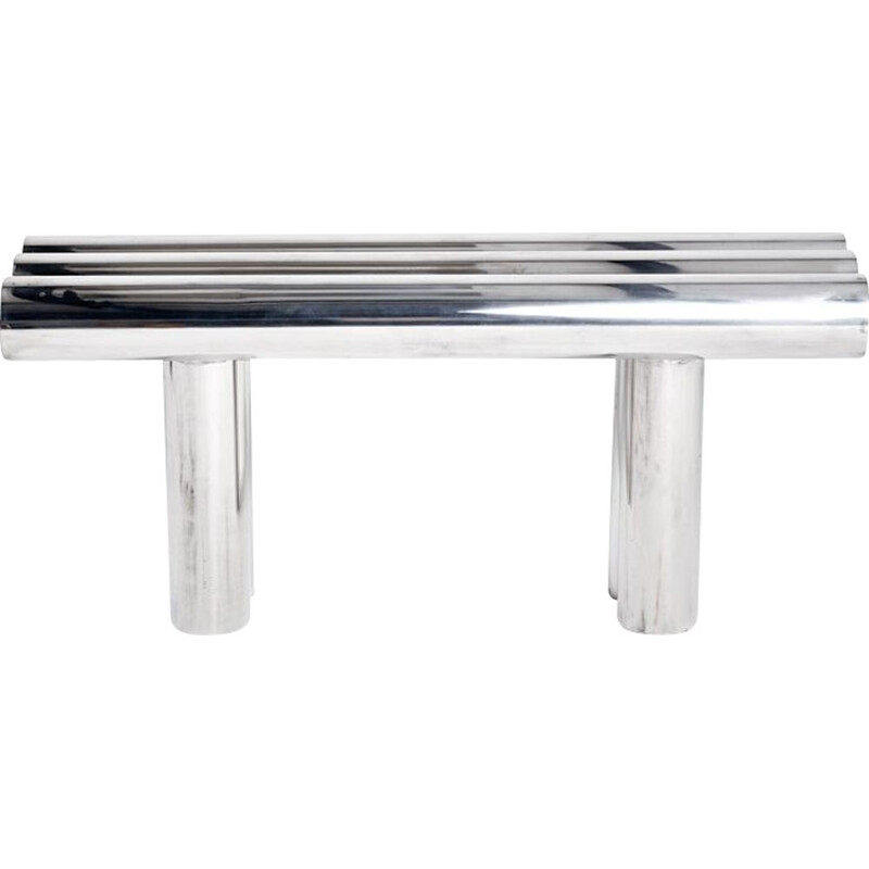 Vintage contemporary aluminium bench by Axel Chay, France