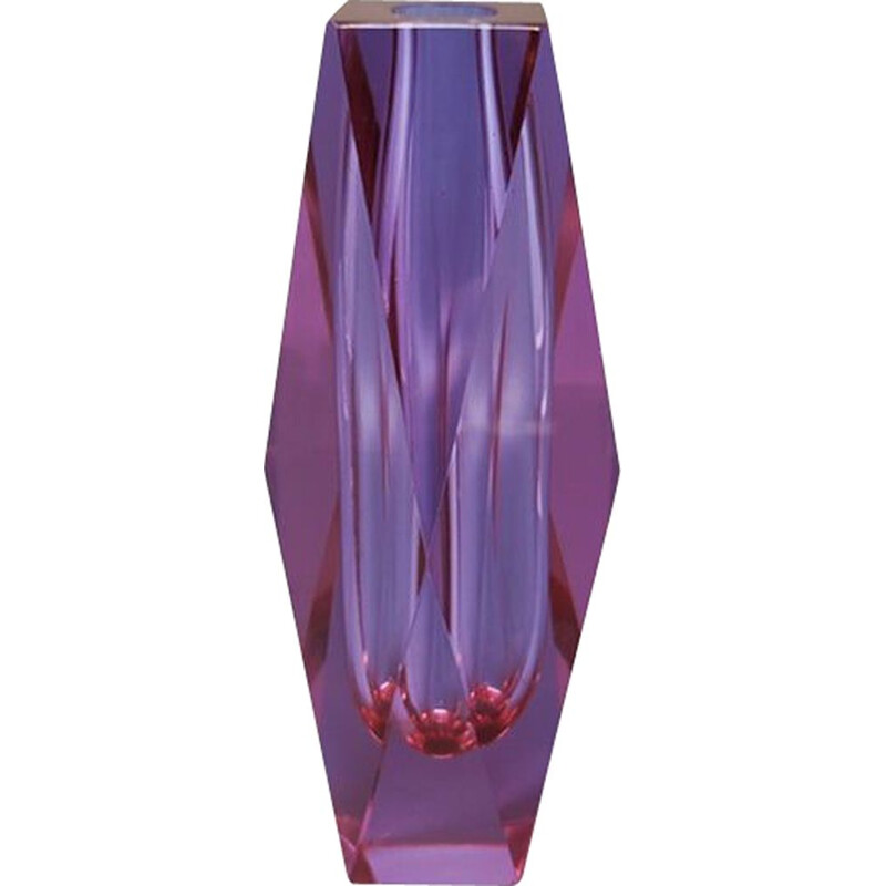 Vase rose vintage de Flavio poli pour seguso, Italie 1960