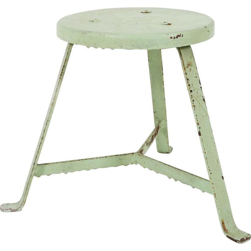 Vintage green stool, 1930