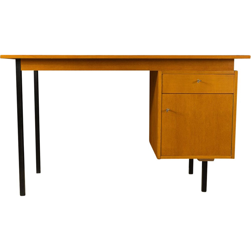 Vintage ash wood desk by Ge-El Möbel, Germany 1960