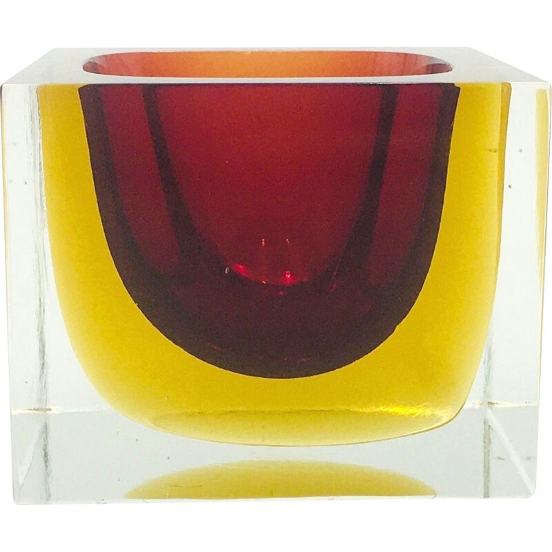 Vintage Sommerso Murano glass catch-all by Flavio Poli for Seguso, 1970s