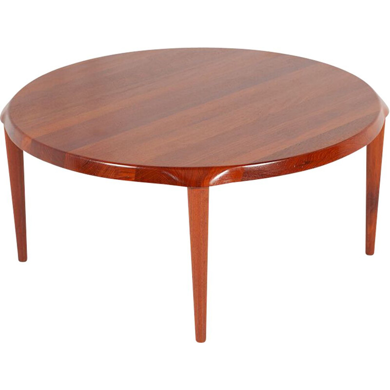 Round vintage coffee table in solid teak by John Boné for Mikael Laursen, Denmark 1960