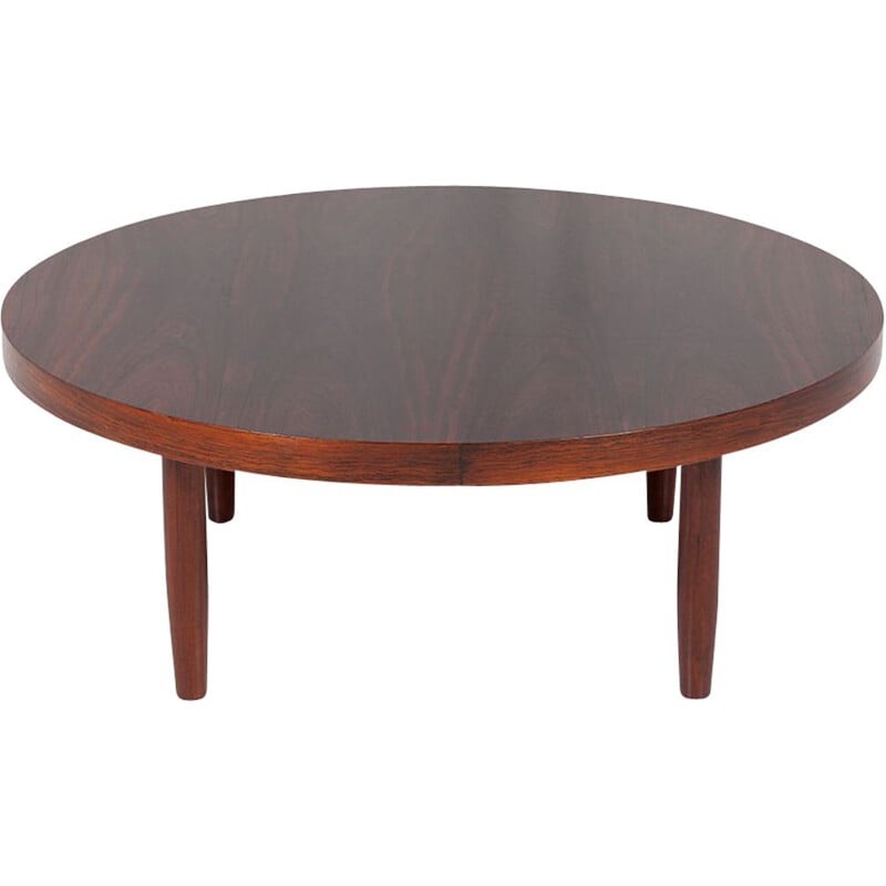 Mesa de café Vintage Round Rosewood, Dinamarca 1960