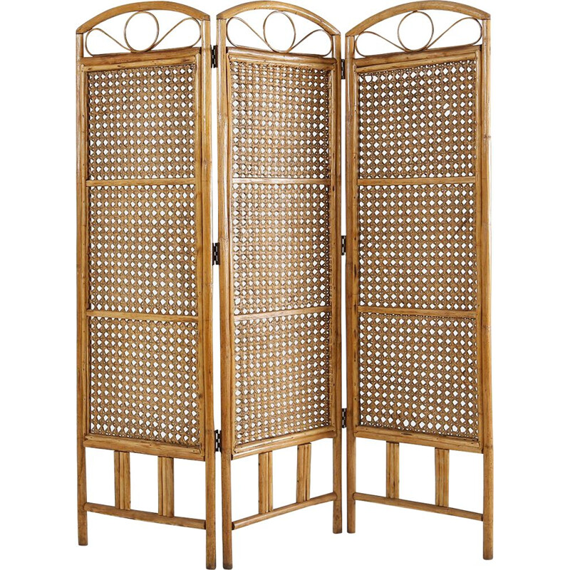 Vintage rattan room divider, 1970