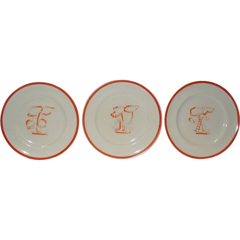 Set van 3 vintage borden van Gio Ponti voor Richard Ginori, 1933