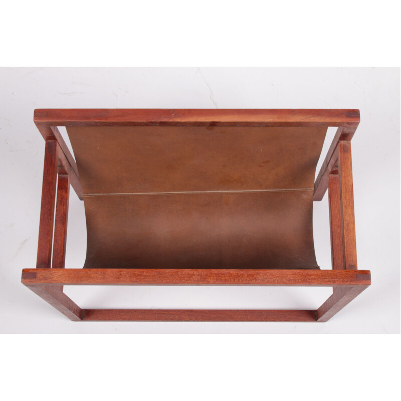 Teak vintage magazine rack by Kai Kristiansen for Sika Mobler, Denmark 1960s