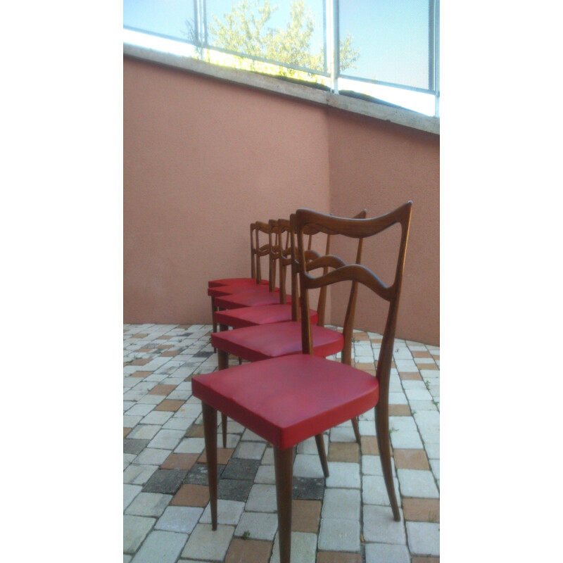 Set of 6 Consorzio Sedi Friuli chairs - 1960s