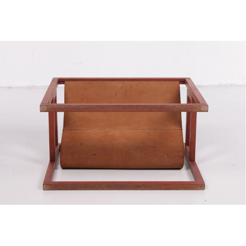 Teak vintage magazine rack by Kai Kristiansen for Sika Mobler, Denmark 1960s