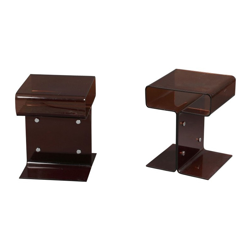 Pair of night stand in plexiglas - 1970s