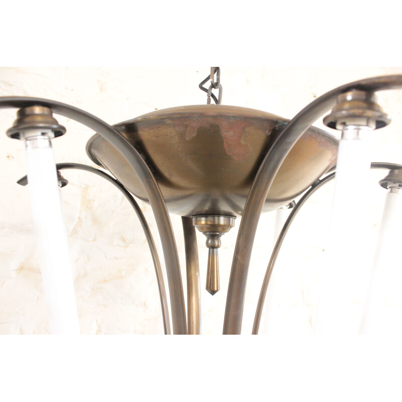 Pair of vintage brass chandeliers, 1950-1960