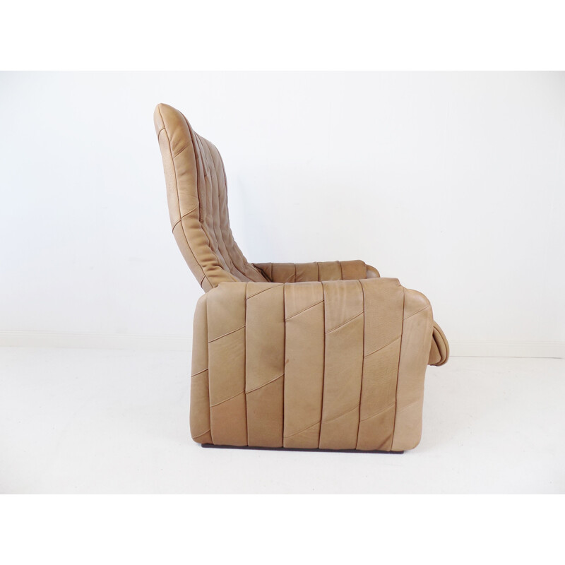 Vintage leather patchwork De Sede armchair