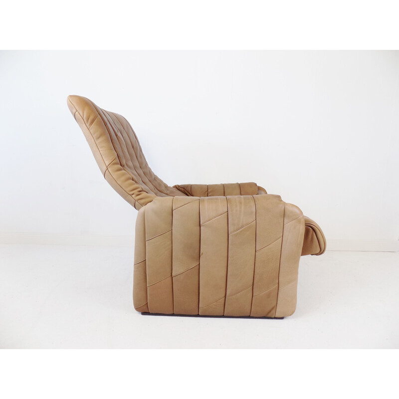 Vintage leather patchwork De Sede armchair