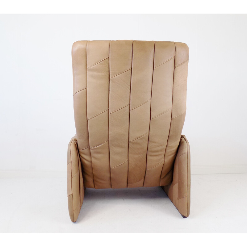 Vintage leather patchwork De Sede armchair