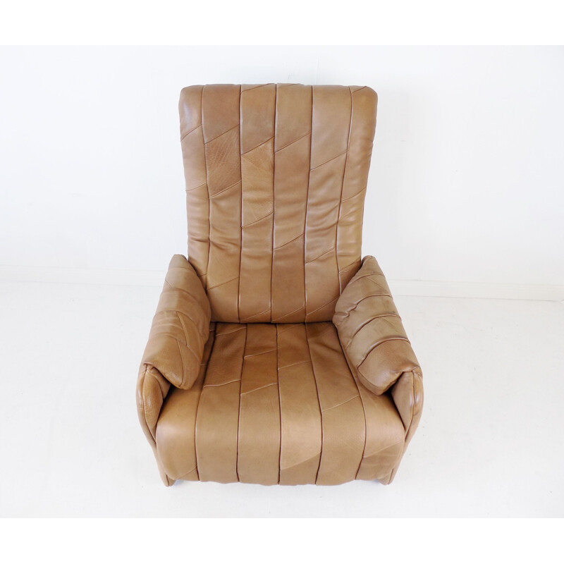 Vintage leather patchwork De Sede armchair