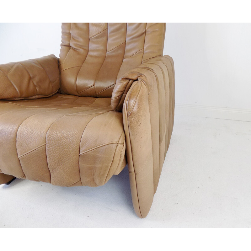 Vintage leather patchwork De Sede armchair