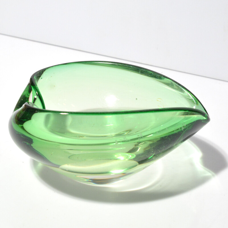 Vintage glass ashtray by E. Beranek for Skrdlovice, Czechoslovakia 1960