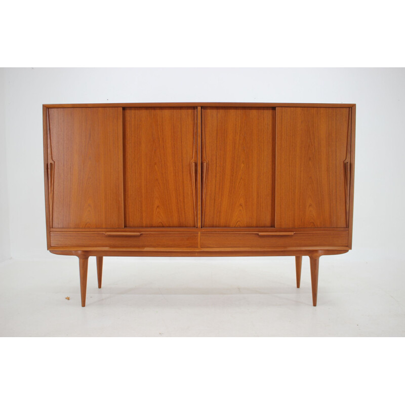 Vintage teak highboard by Gunni Omann, 1960s