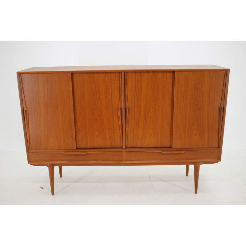 Vintage teak highboard by Gunni Omann, 1960s