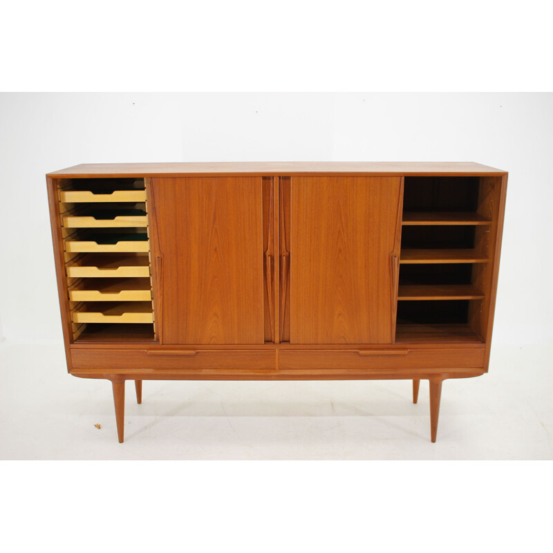 Vintage teak highboard by Gunni Omann, 1960s