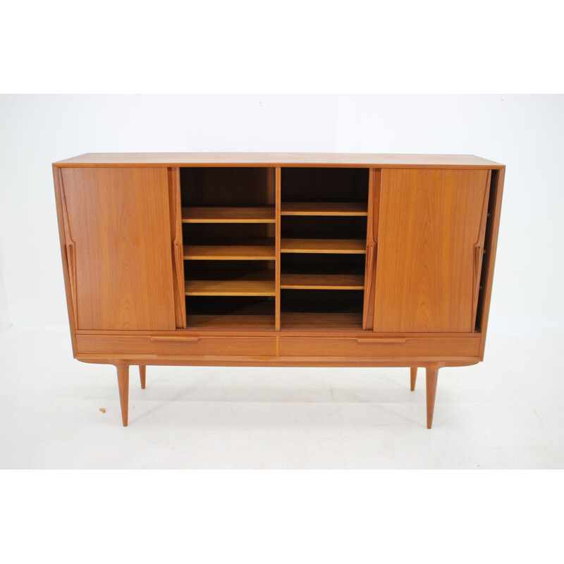 Vintage teak highboard by Gunni Omann, 1960s