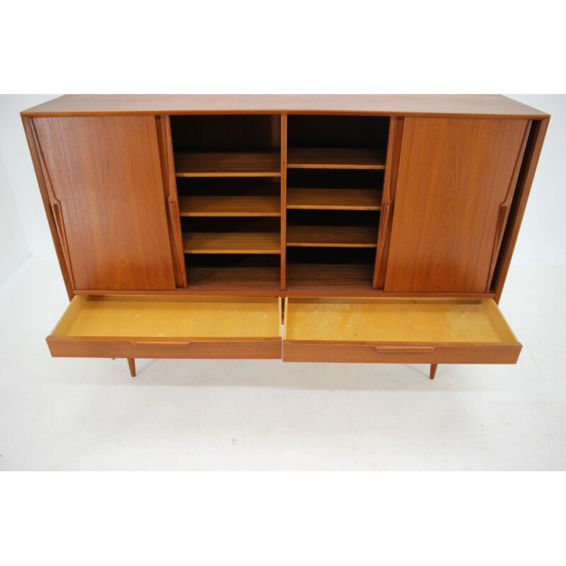 Vintage teak highboard by Gunni Omann, 1960s