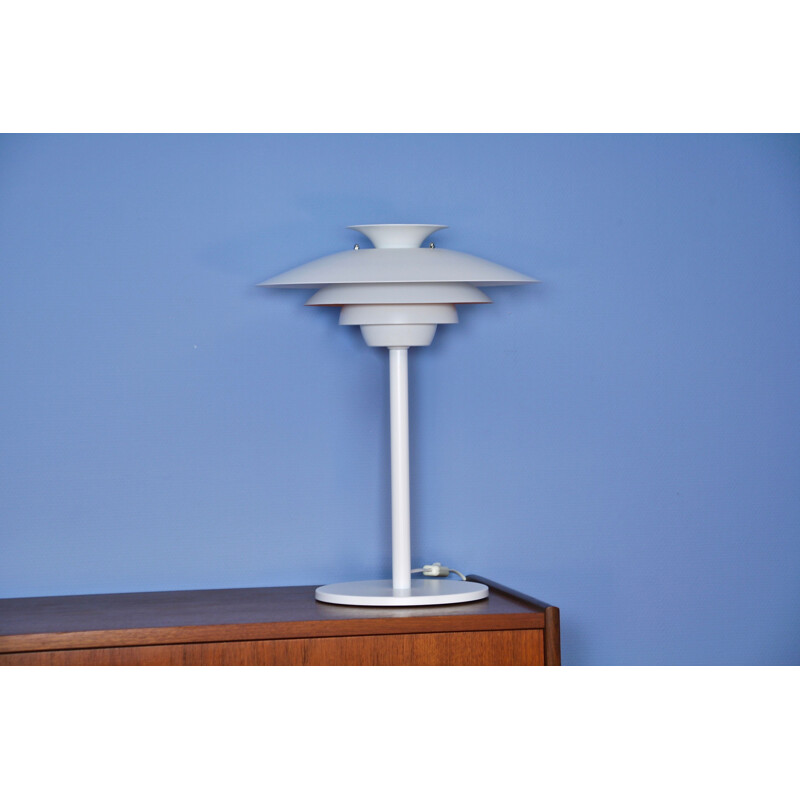 Lampe de table vintage en blanc, 1980