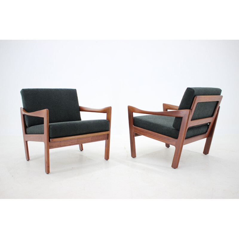 Paire de fauteuils vintage par Illum Wikkelsø pour Niels Eilersen, Danemark