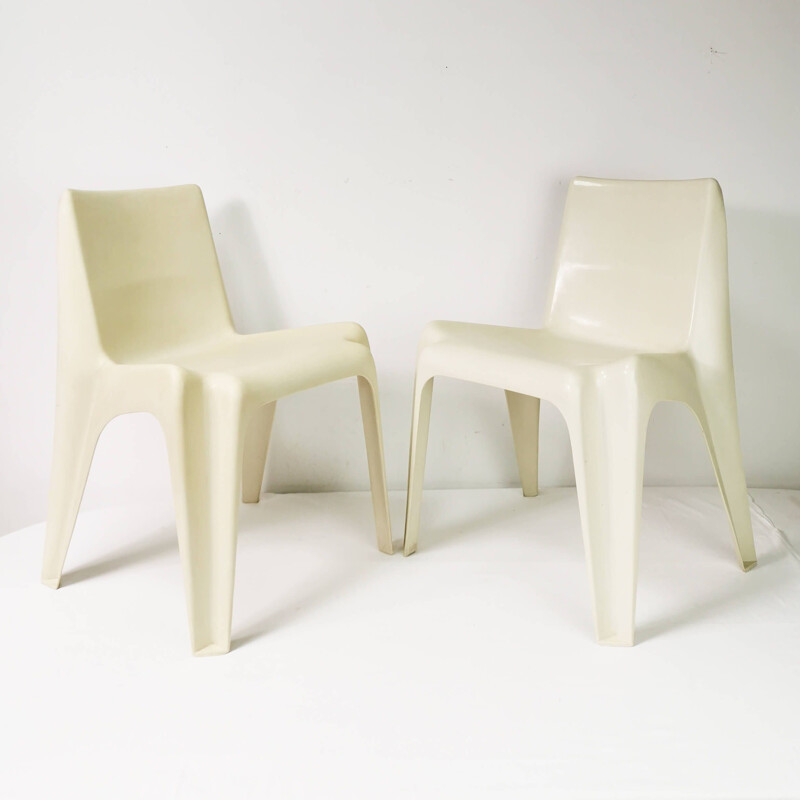 Paire de chaises vintage en plastique épais de Bofinger pour Helmut Batzer, Allemagne 1960
