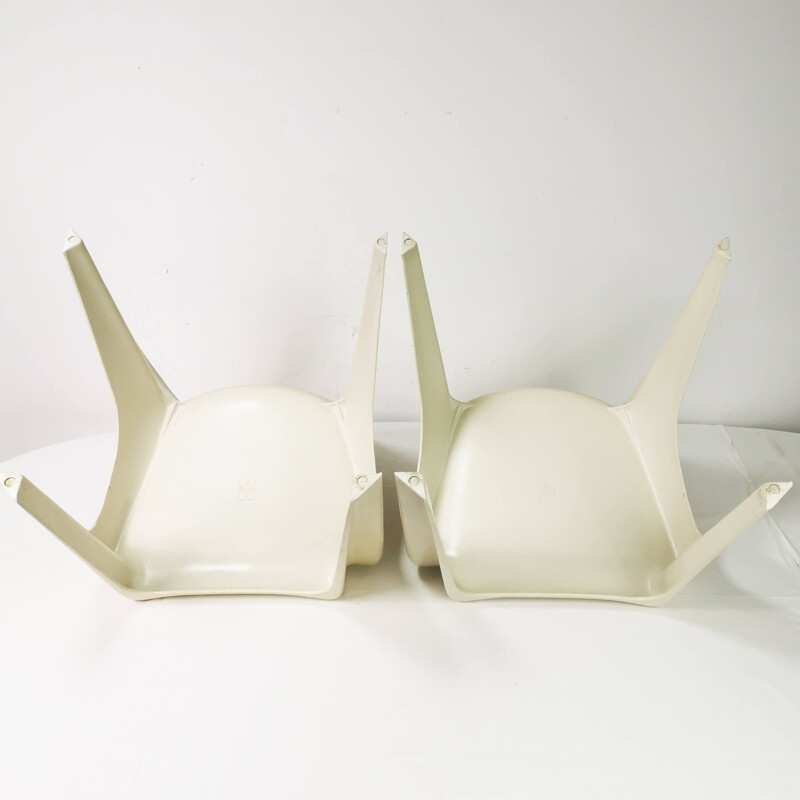 Pair of vintage thick plastic chairs by Bofinger for Helmut Batzer, Germany 1960