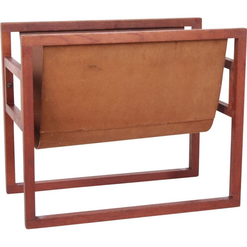 Teak vintage magazine rack by Kai Kristiansen for Sika Mobler, Denmark 1960s