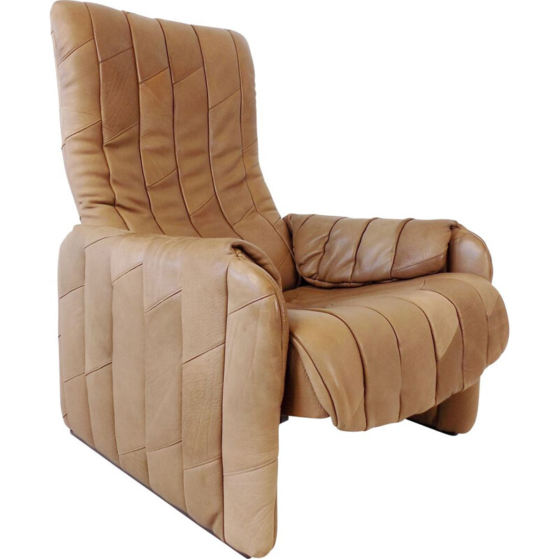 Vintage leather patchwork De Sede armchair