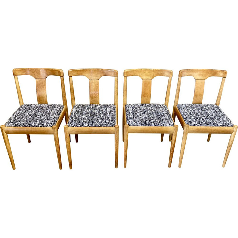 Set of 4 vintage Scandinavian oakwood chairs, 1950s