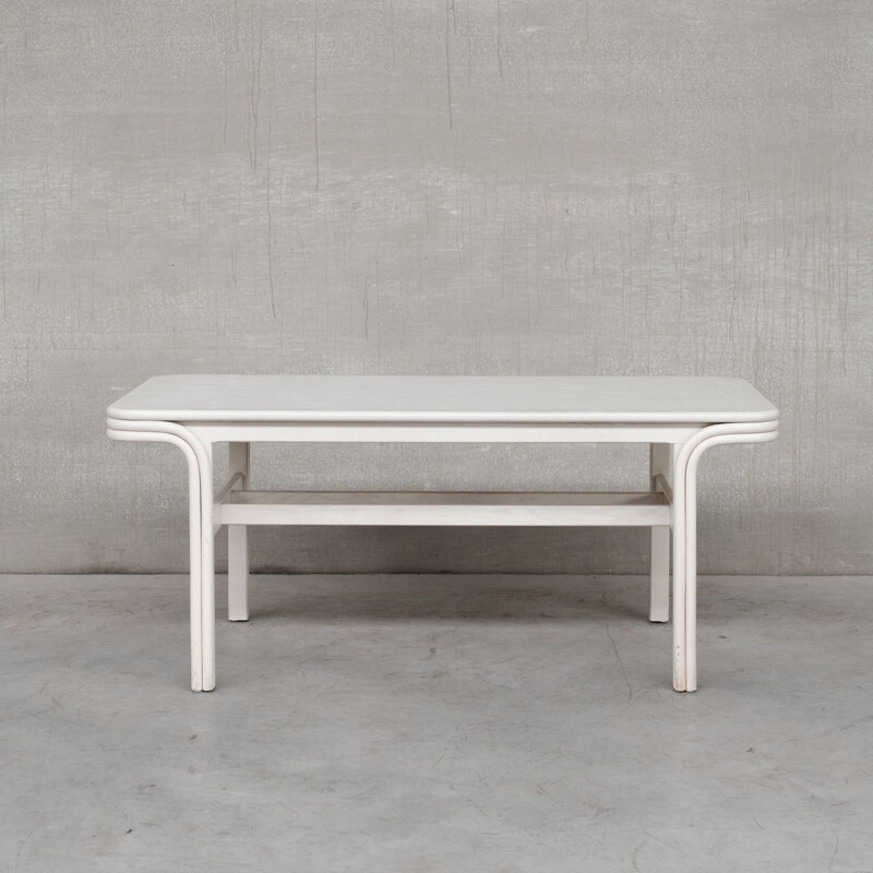 Vintage white bentwood table by Axel Enthoven, Holland 1970