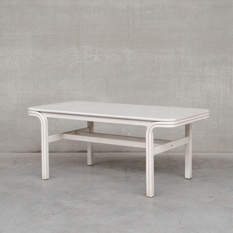 Vintage white bentwood table by Axel Enthoven, Holland 1970