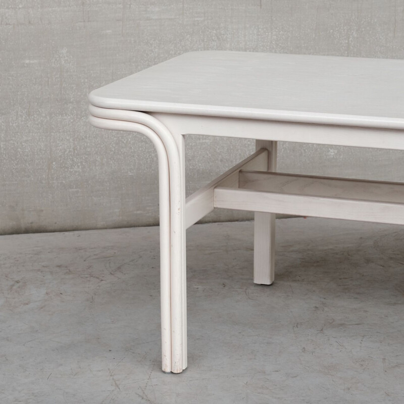 Table vintage en bois courbé blanc par Axel Enthoven, Hollande 1970