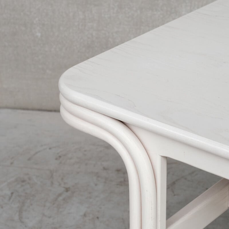 Vintage white bentwood table by Axel Enthoven, Holland 1970