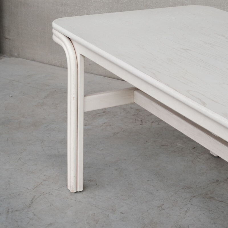 Table vintage en bois courbé blanc par Axel Enthoven, Hollande 1970