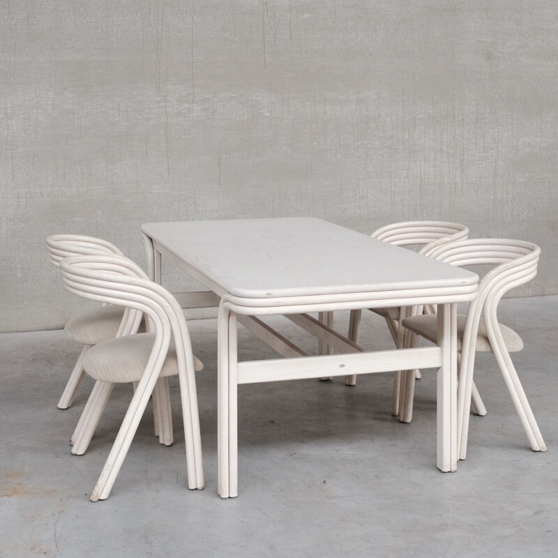 Vintage white bentwood table by Axel Enthoven, Holland 1970