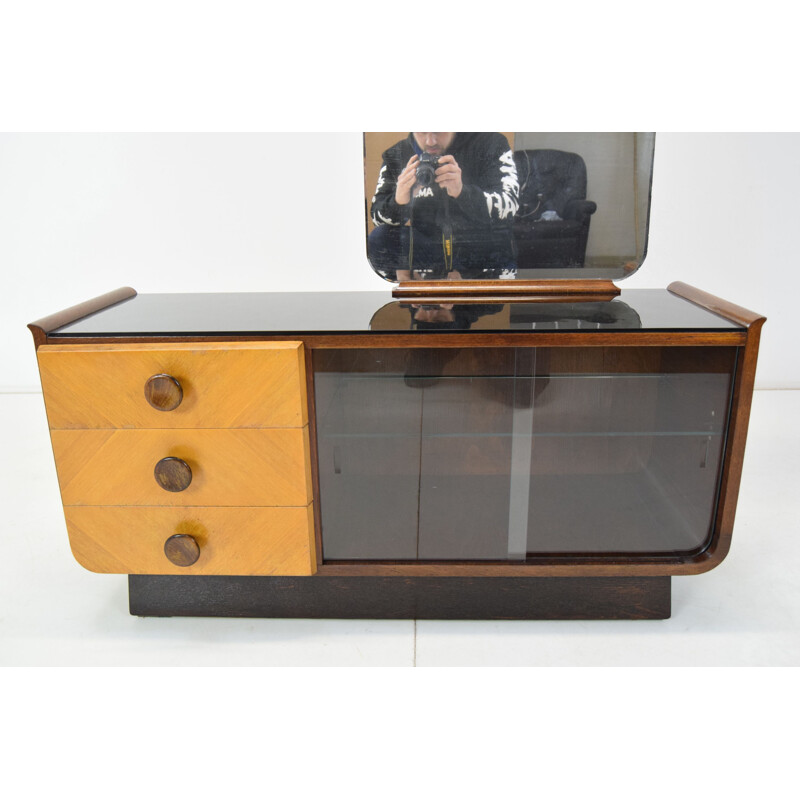 Vintage wooden dressing table, Czechoslovakia 1950