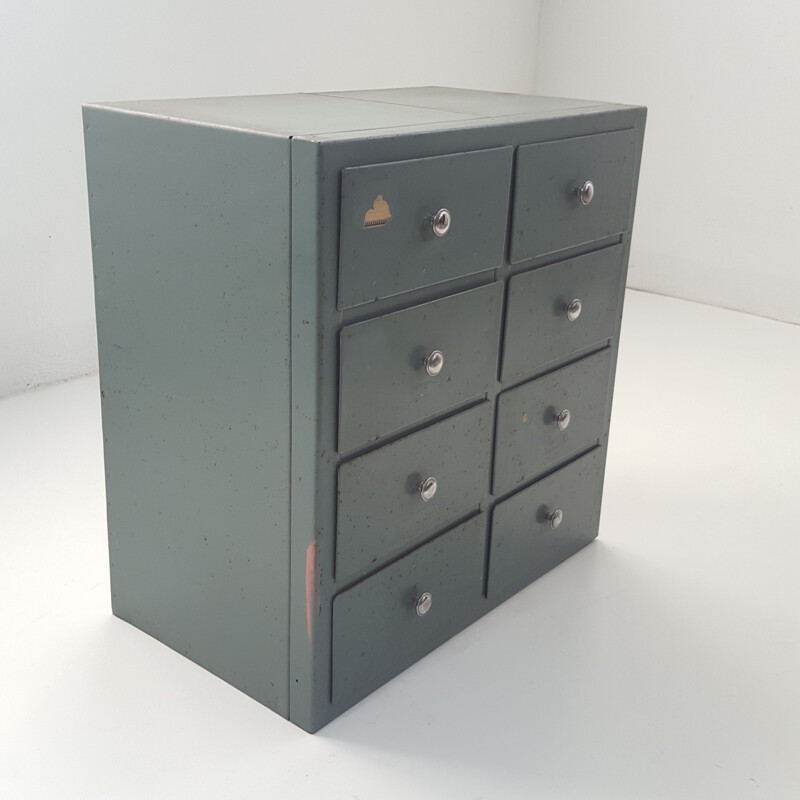 Small industrial cabinet with 6 drawers - 1950s